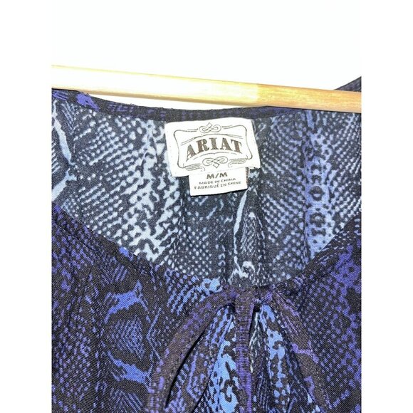 Ariat Womens M Blue & Purple Snake Print Dress With Paisley Hem - Picture 4 of 9